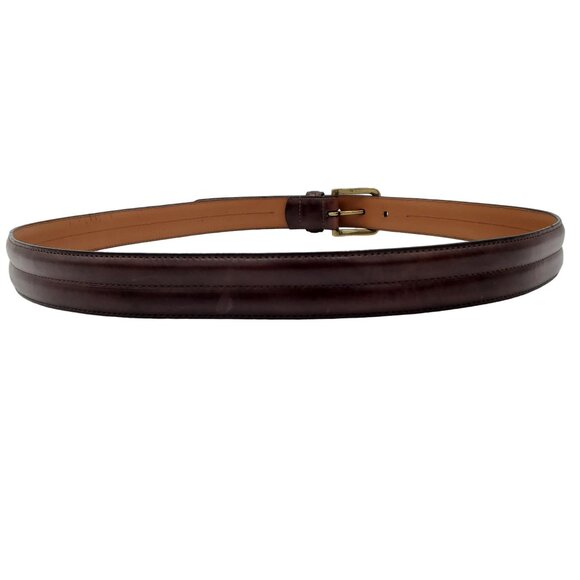 Chaps Belt Men's size 40 Brown leather Dress gold tone buckle Casual Cowhide - Picture 12 of 13